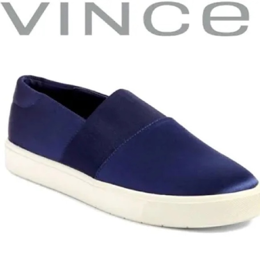 Vince Navy Slip-On Shoes